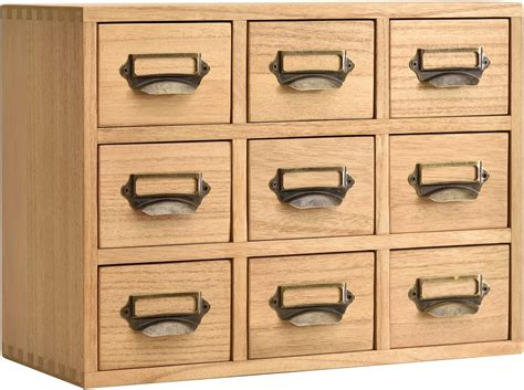 KIRIGEN Wood Drawer Organizer Desktop Storage Cabinet Box 